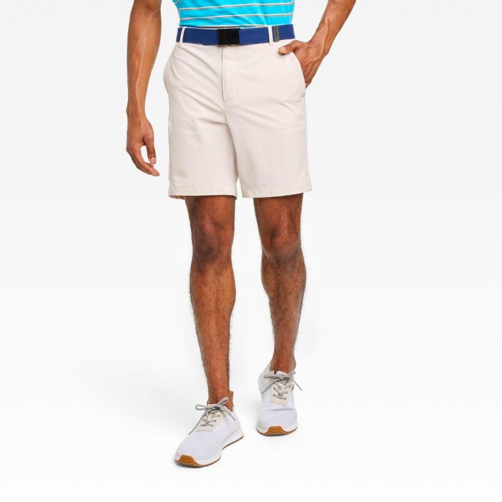 ALL IN MOTION Men’s Quick Dry Khaki Stretch Cargo Golf Shorts • NWT